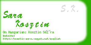 sara kosztin business card